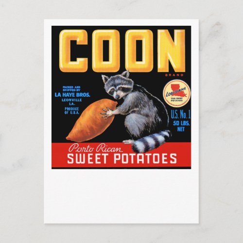 Coon Brand Sweet Potatoes Postcard