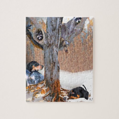 Coon Dog Hunt Jigsaw Puzzle
