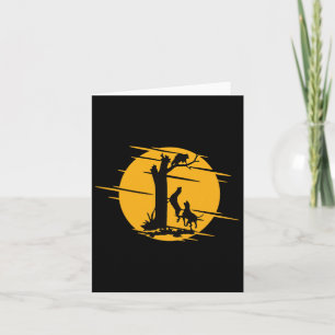 Coon Hound Dog Treeing A Raccoon Howling - Fun Coo Card