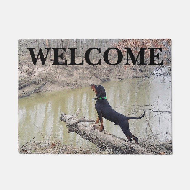 Coon Hound Welcome Mat (Front)