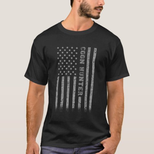 Coon Hunter American Flag T_Shirt