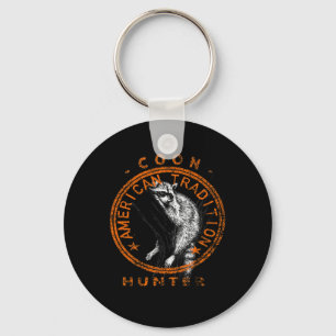 Coon Hunter American Patriotic Raccoon Hunting Tra Keychain