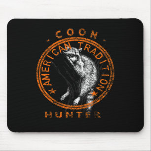 Coon Hunter American Patriotic Raccoon Hunting Tra Mouse Pad