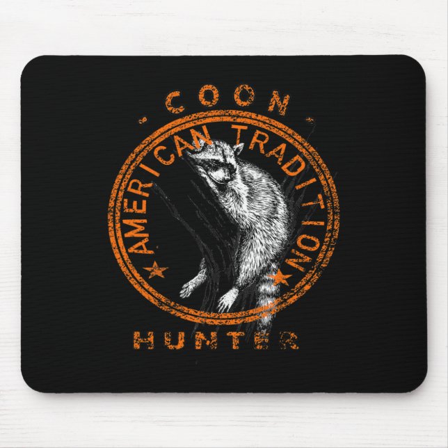 Coon Hunter American Patriotic Raccoon Hunting Tra Mouse Pad (Front)