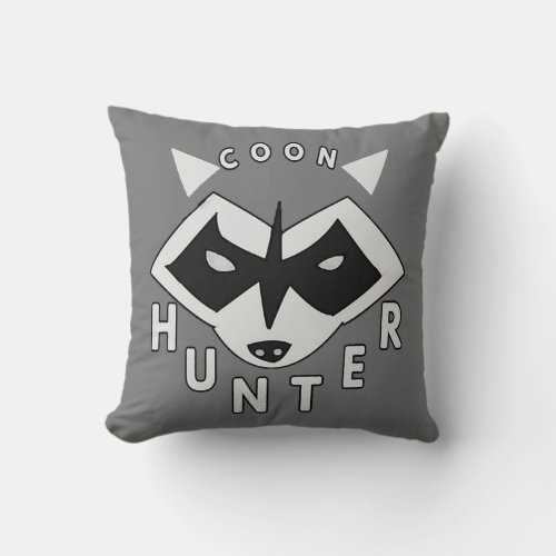 Coon Hunter Night Life Hunting Raccoons Treed Throw Pillow