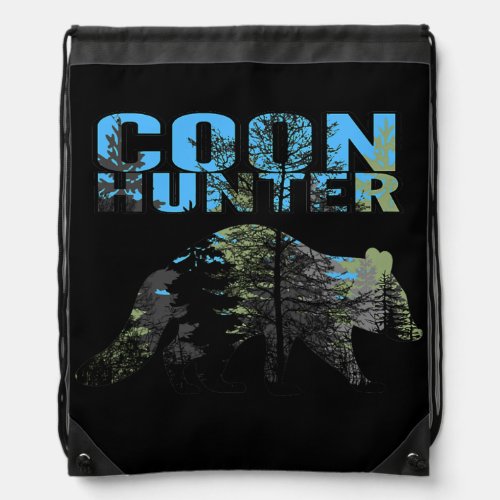 Coon Hunter Night Life Treed Life Raccoon Hunting Drawstring Bag