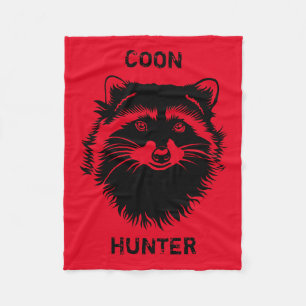 Coon Hunter with Raccoon Fleece Blanket