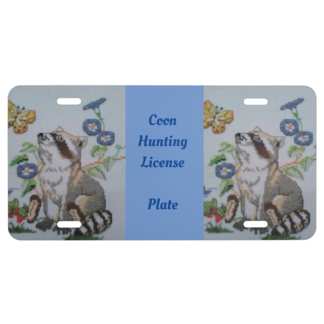 Coon Hunter's License Plate (Front)