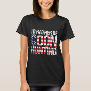 Coon Hunting American Flag Funny Raccoon Hunting T-Shirt