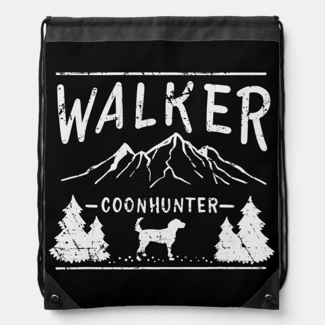 Coon Hunting Racoon Hunter Coonhound Dog Drawstring Bag (Front)