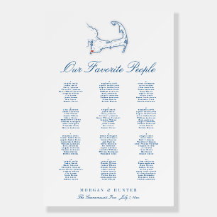 Coonamessett Inn Wedding 12 table Seating Chart Foam Board