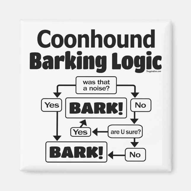 Coonhound Barking Logic Magnet (Front)
