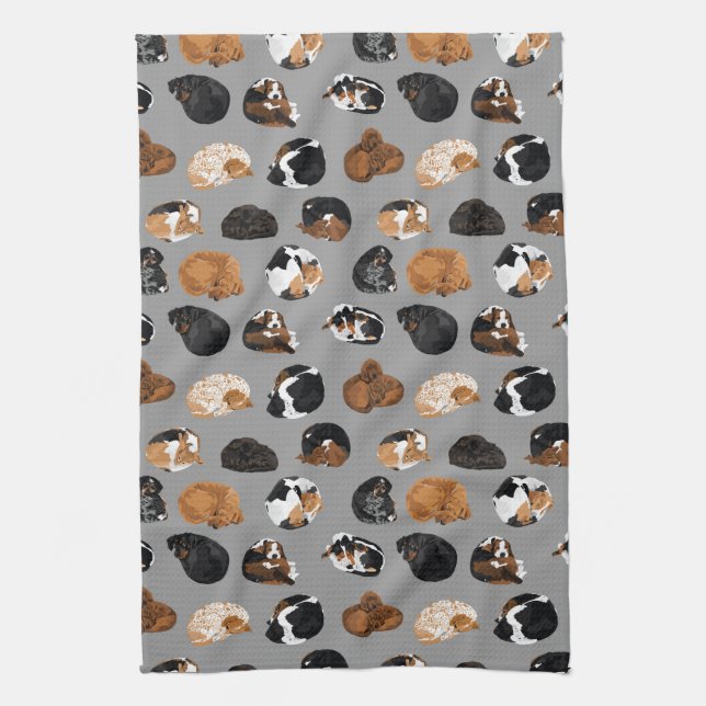 Coonhound Curl Kitchen Towel (Vertical)