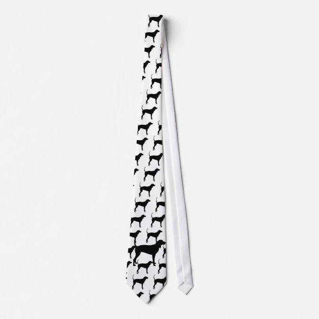 Coonhound Dog (black) Neck Tie (Front)