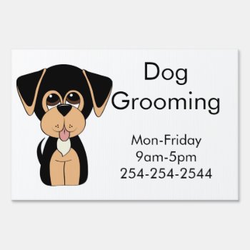 Coonhound Dog Grooming Yard Sign by Lilleaf at Zazzle