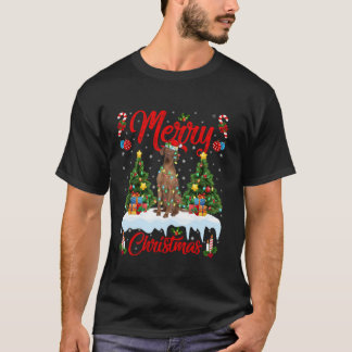 Coonhound Dog Lights Xmas Tree Santa Coonhound Chr T-Shirt