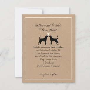 Coonhound Dog Silhouettes Wedding Invitation