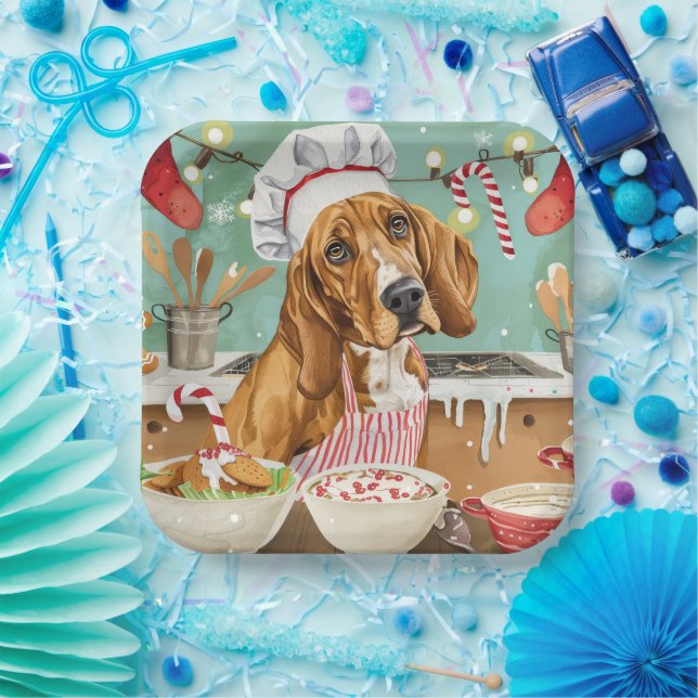 Coonhound Holiday Baking: Festive Christmas Paper Plates (Party)