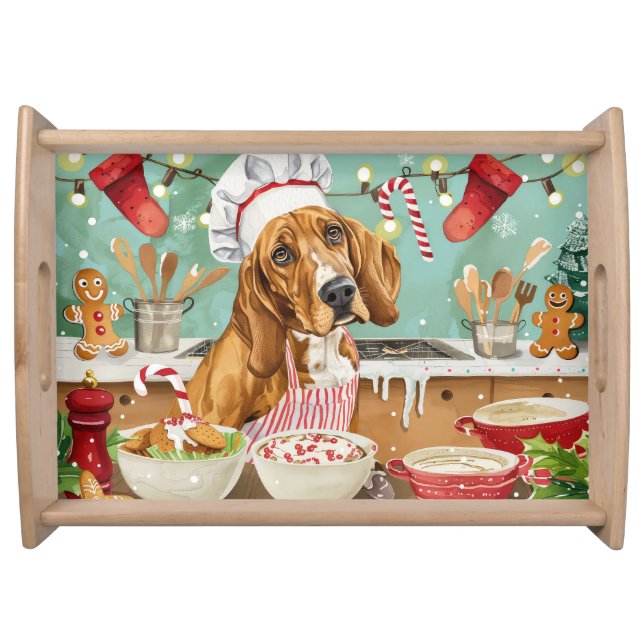 Coonhound Holiday Baking: Festive Christmas Serving Tray (Front)