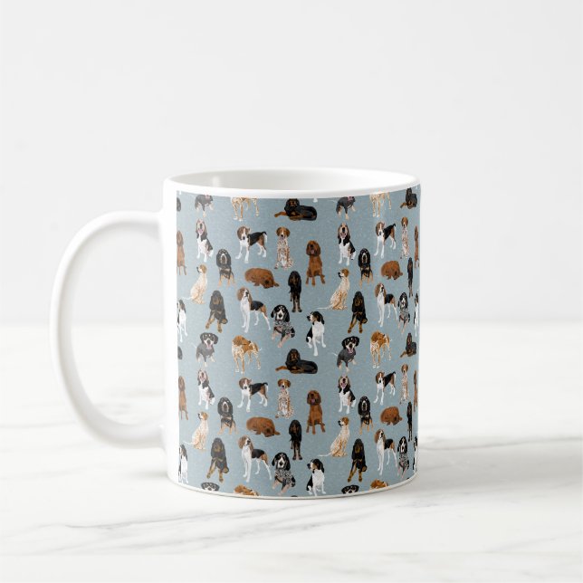 Coonhound light blue coffee mug (Left)