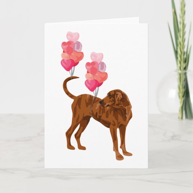 Coonhound Love Balloons Card (Front)