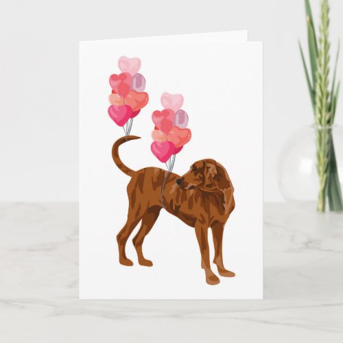 Coonhound Love Balloons Card