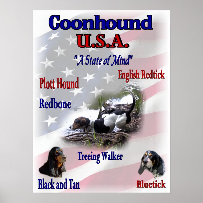 Coonhound Lovers Gifts Print