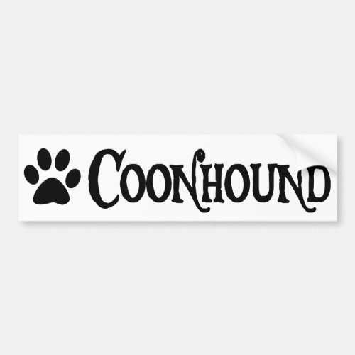Coonhound pirate style w pawprint bumper sticker