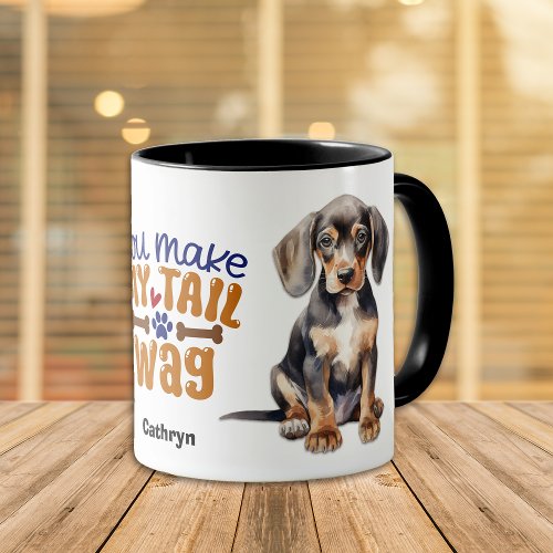 Coonhound Puppy Dog You Make My Tail Wag Mug