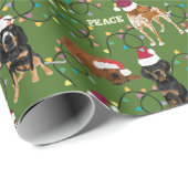 Coonhound Santa Green Wrapping Paper (Roll Corner)