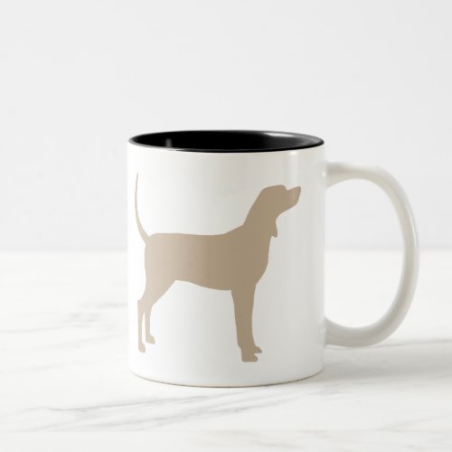 Coonhound Silhouette tan Two_Tone Coffee Mug