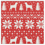 Coonhound Silhouettes Dogs Christmas Holiday Fabric