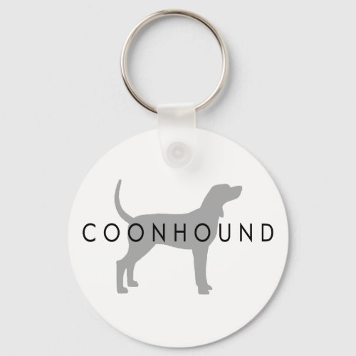 Coonhound silver grey w text keychain