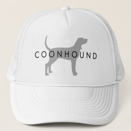 Coonhound silver grey w text trucker hat