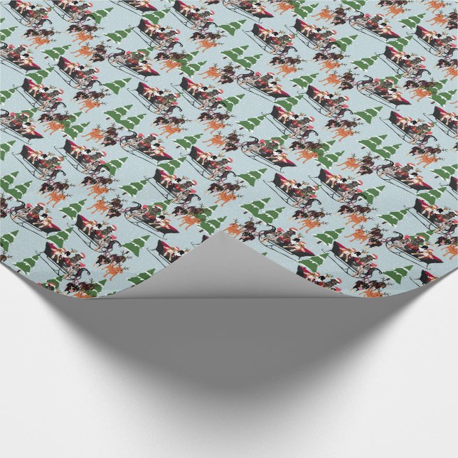 Coonhound Sled Wrapping paper (Corner)