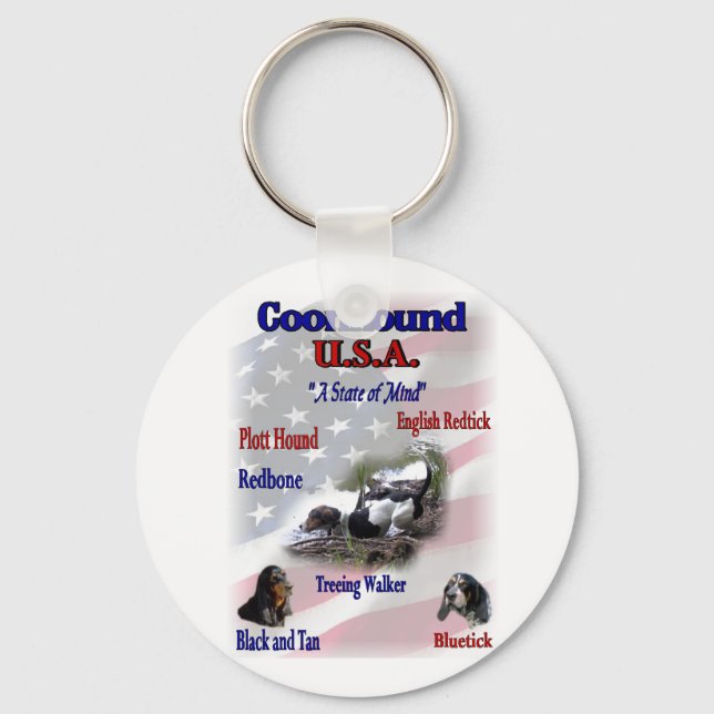 Coonhound USA Gifts Keychain (Front)