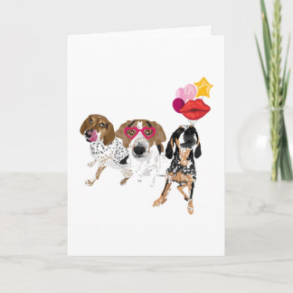 Coonhound Valentine Triad Card