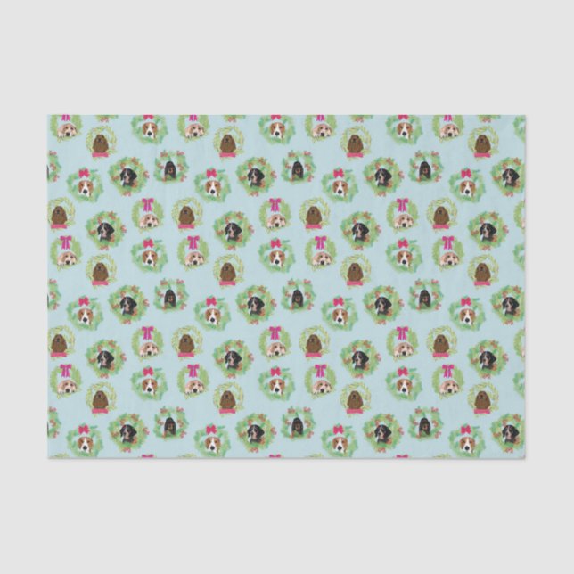 Coonhound Wreaths Tissue Paper (Front)