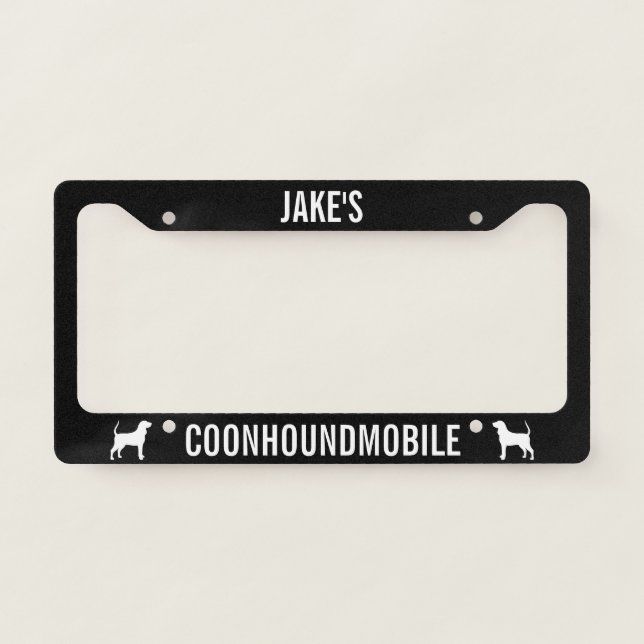 Coonhoundmobile Coonhound Dog Silhouettes Custom License Plate Frame (Front)