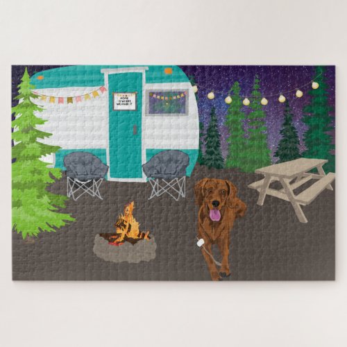 Coonhounds Camping Jigsaw Puzzle