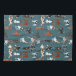 Coonhounds on Dark Teal Kitchen Towel<br><div class="desc">Coonhounds on Dark Teal</div>