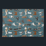 Coonhounds on Dark Teal Kitchen Towel<br><div class="desc">Coonhounds on Dark Teal</div>