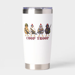 Coop Troop Funny 4th of July Military Hens  Insulated Tumbler