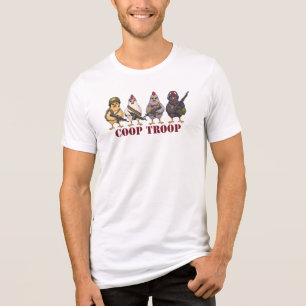 Coop Troop Funny 4th of July Military Hens  Tri-Blend Shirt