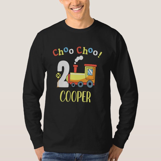 Cooper Choo Choo Two Train 2nd Birthday Turning 2 T-Shirt (Front)