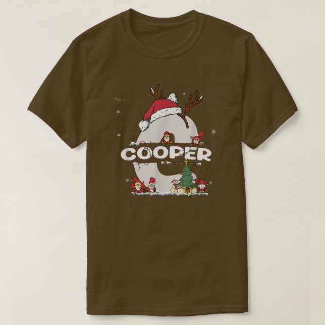 Cooper Christmas Shirt w Cooper Name for funny Xma (Design Front)