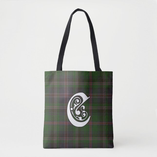 Cooper Clan Tartan Monogram Tote Bag (Front)