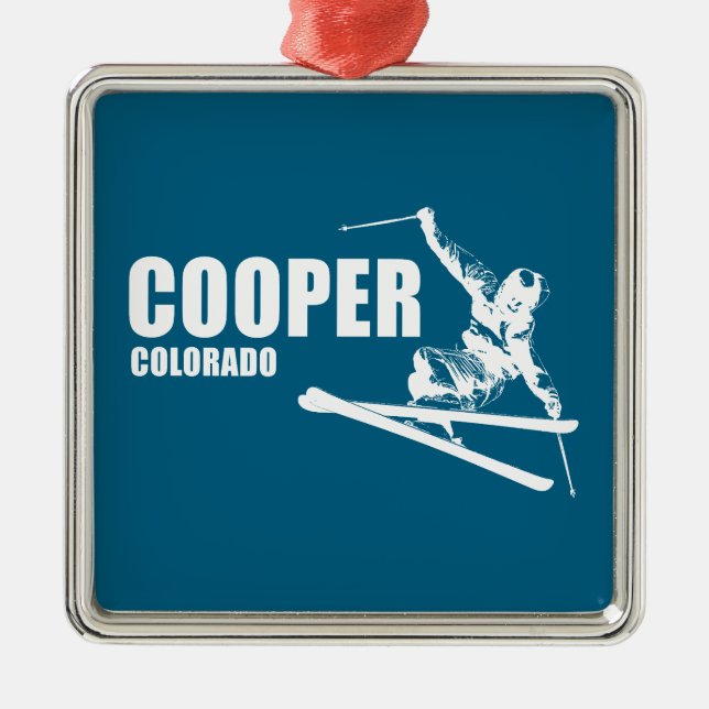 Cooper Colorado Skier Metal Ornament (Front)
