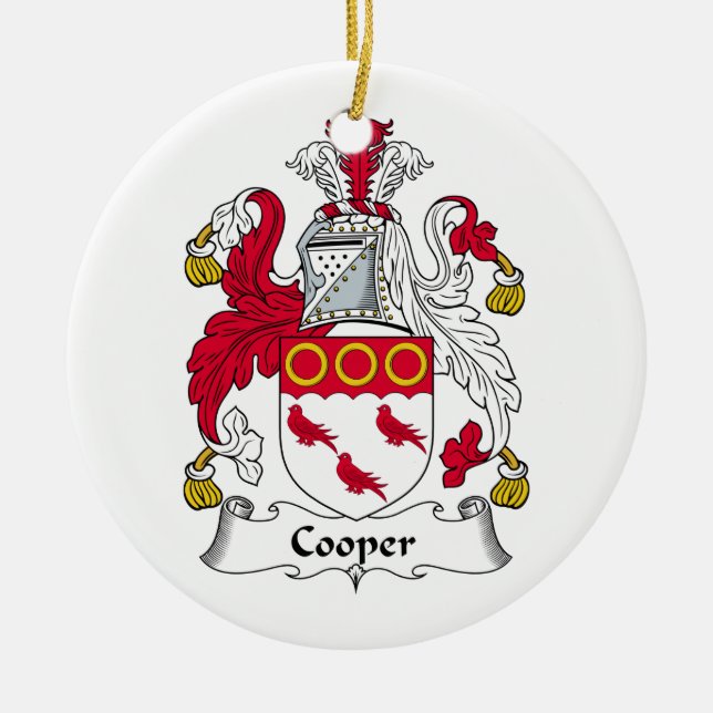 Cooper Family Crest Ceramic Ornament (Front)