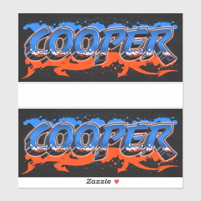 Cooper First Name Graffiti Sticker (Sheet)